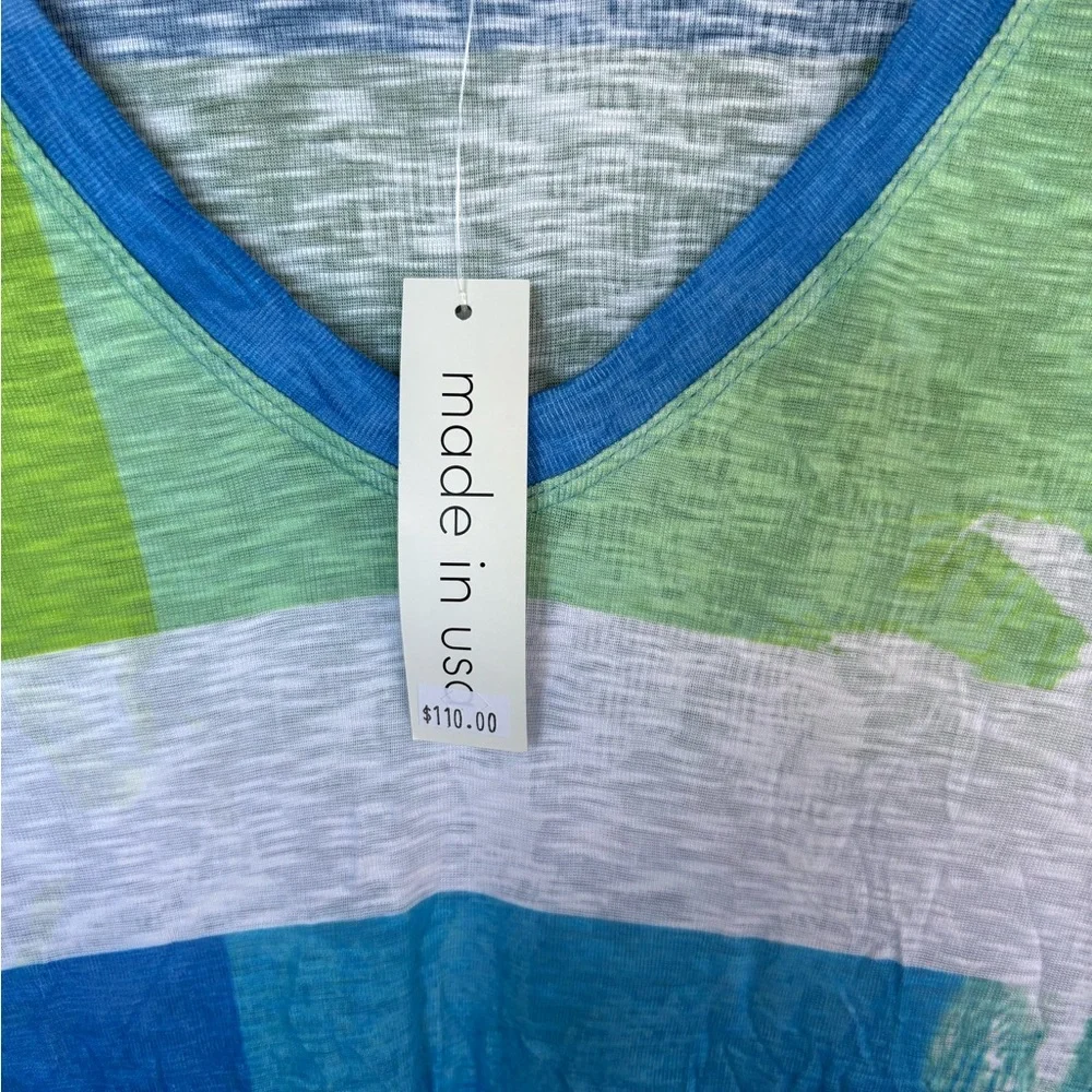 David Cline Women's Dress Palm Tree Abstract Artsy Short Sleeve Size L NWT - Picture 6 of 6